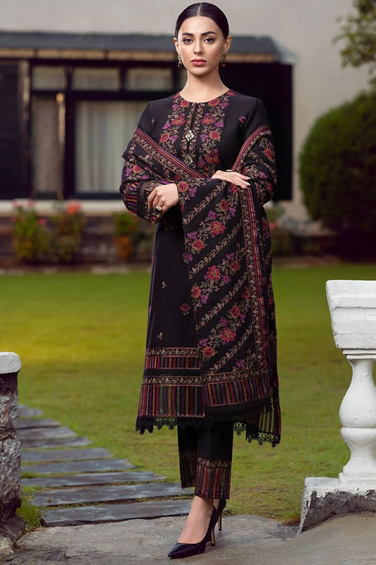 Bareeze Dhanak 3PC Unstitched Suit With Heavy Embroidered Dhanak Shawl