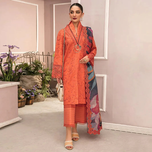 3-PIECE UN-STITCHED EMBROIDERED PREMIUM DHANAK DRESS