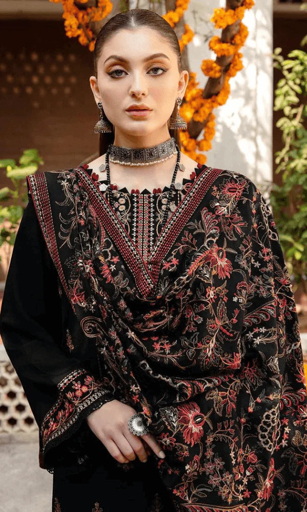 Bareeze 3PC Unstitched Suit With Heavy Embroidered Dhanak Wool Shawl