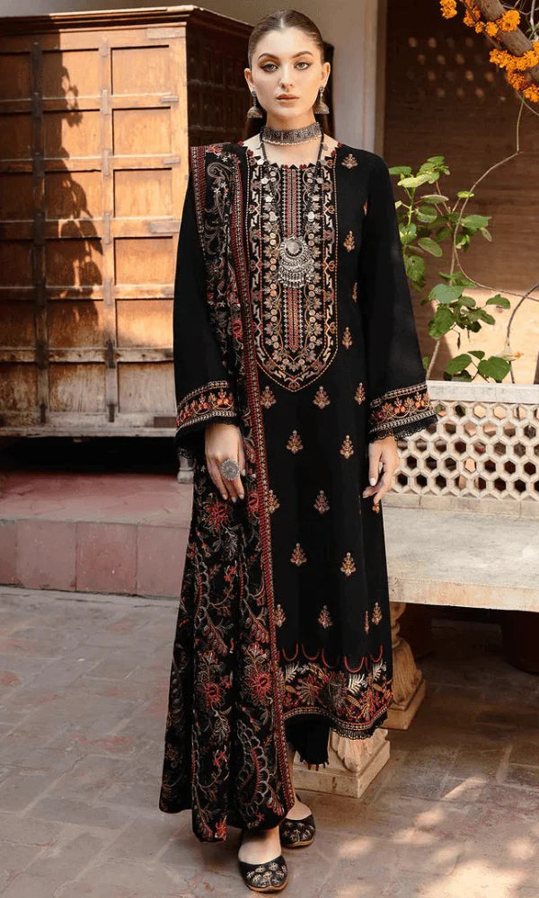 Bareeze 3PC Unstitched Suit With Heavy Embroidered Dhanak Wool Shawl