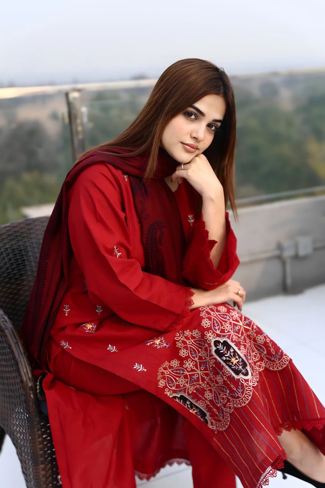 Winter Luxury Unstitched Khaddar 3pc With Wool jacquard Printed shawl