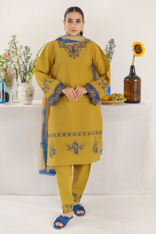 Jazmin Khaddar 3pc With Cotrai Printed Shawl