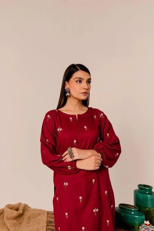 Zara shahjahan - 2PC DHANAK EMBROIDERED SHIRT AND TROUSER